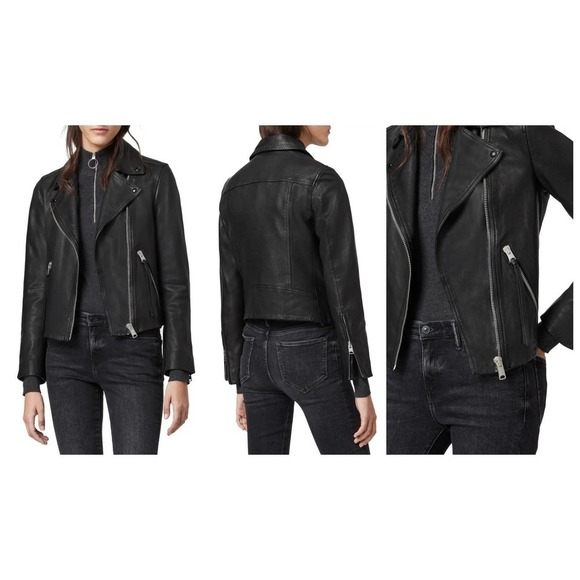 NEW! AllSaints Dalby Leather Biker Jacket (US/8, UK/12)